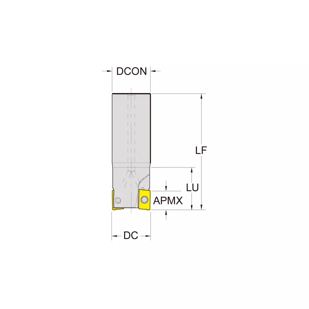 Корпус фрезы со сменными пластинами NC-AP10-D16-C16-L150-Z02-H
