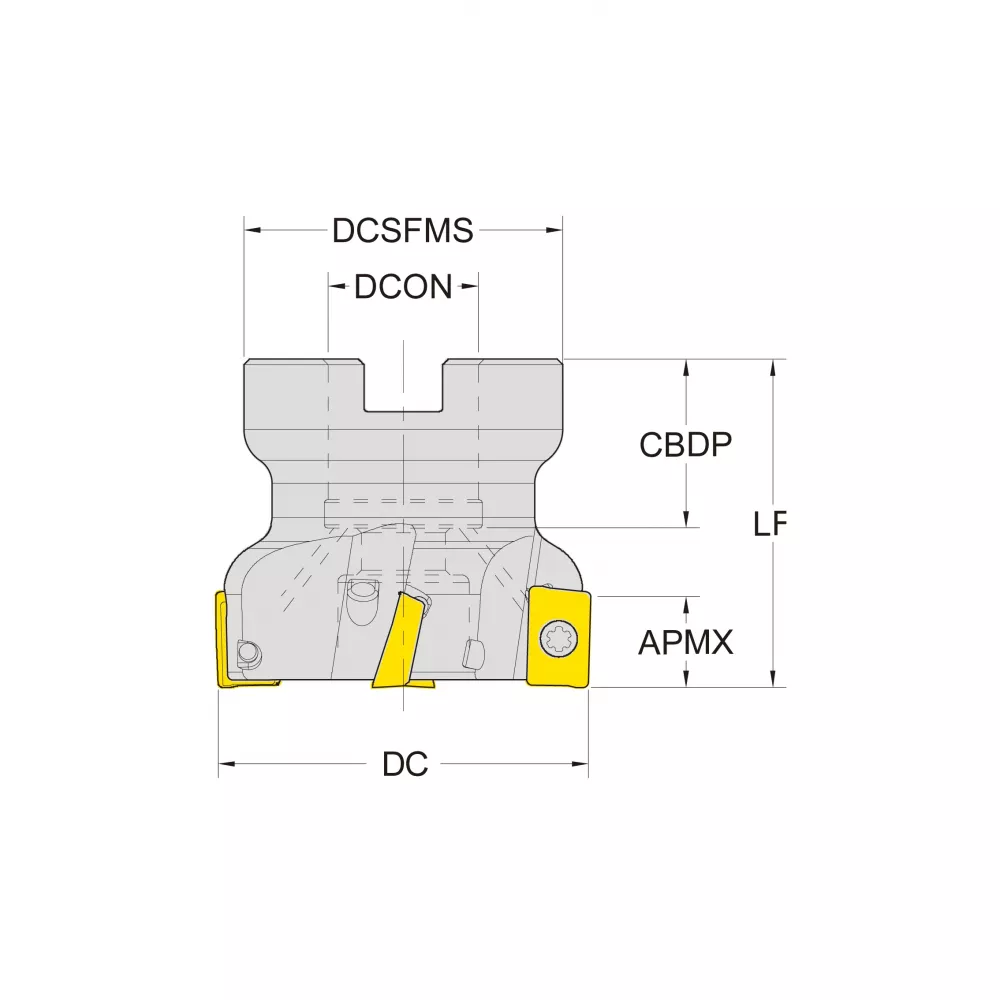 Корпус фрезы со сменными пластинами NC-AP16-D040-A16-Z04-H